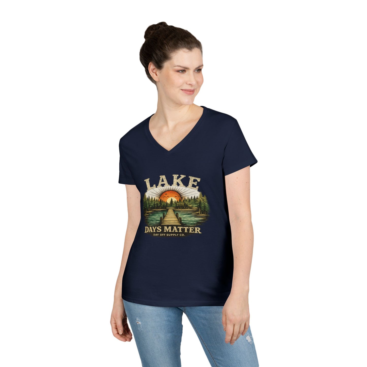 Lake Days Matter Women's V-Neck T-Shirt | Lake Life Graphic Tee