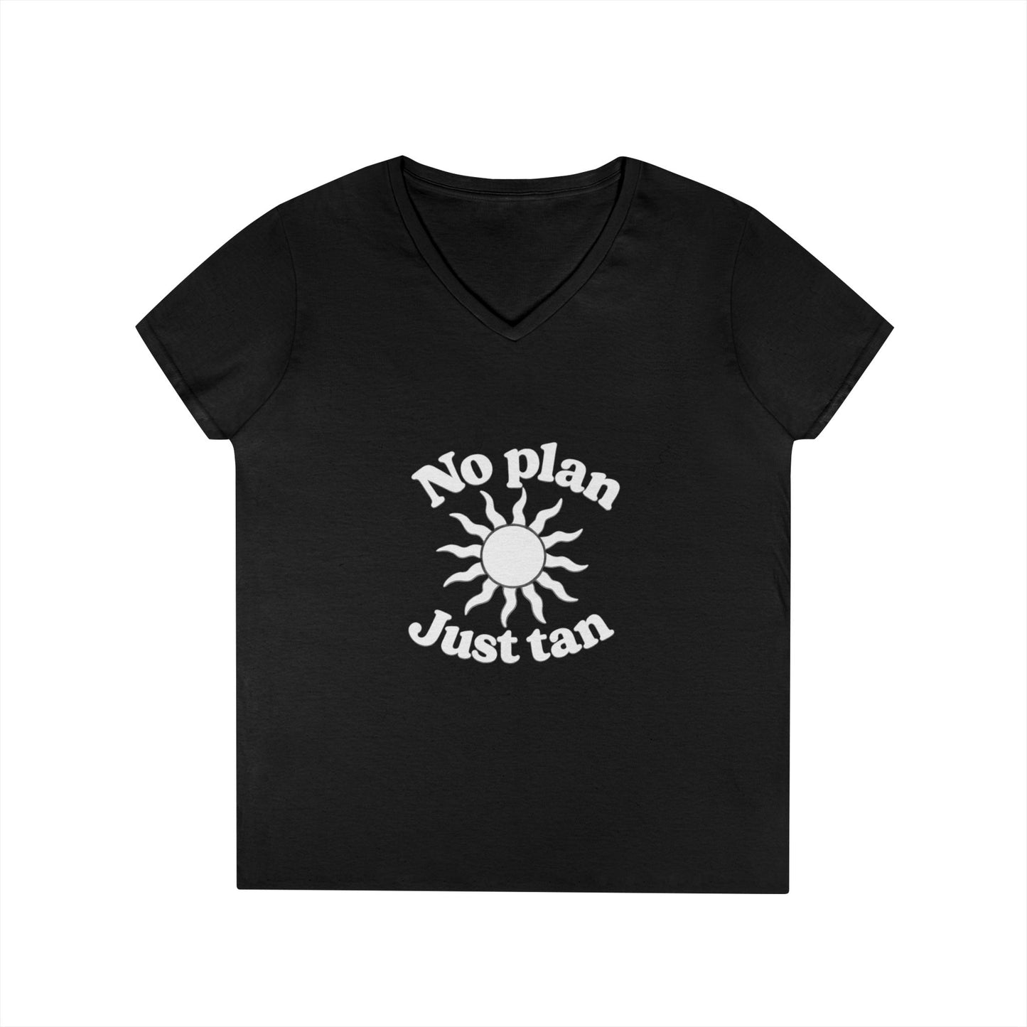 No Plan. Just Tan. | Women's Beach & Lake Life V-Neck T-Shirt