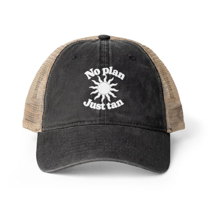 No Plan. Just Tan. | Women's Mesh Back Ponytail Hat