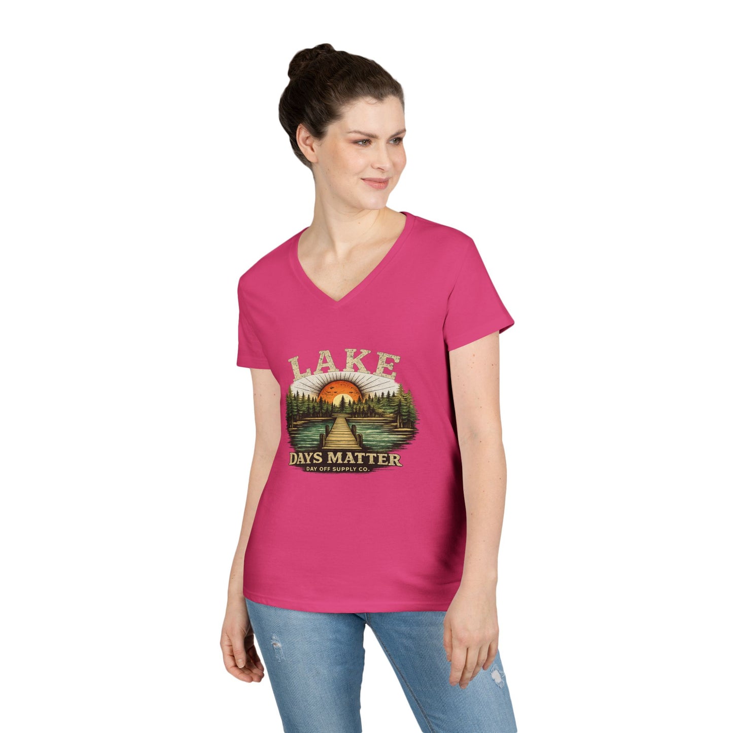 Lake Days Matter Women's V-Neck T-Shirt | Lake Life Graphic Tee
