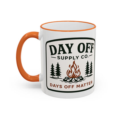 Day Off Supply Co. Accent Coffee Mug | Logo Campfire Mug (11oz & 15oz)