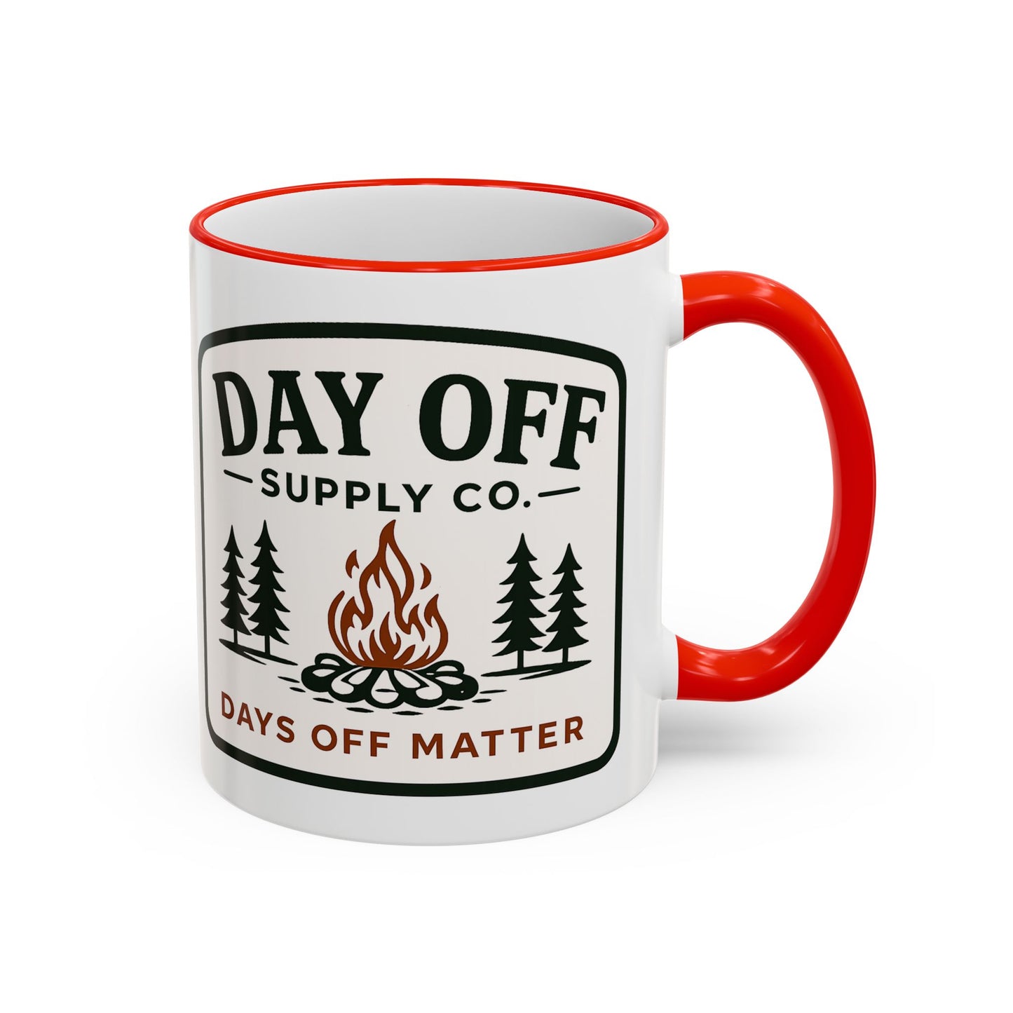 Day Off Supply Co. Accent Coffee Mug | Logo Campfire Mug (11oz & 15oz)