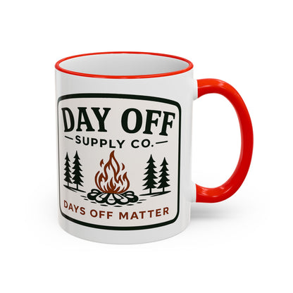 Day Off Supply Co. Accent Coffee Mug | Logo Campfire Mug (11oz & 15oz)
