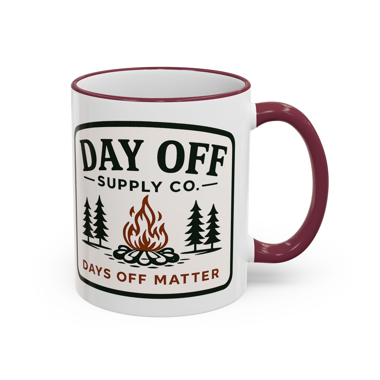 Day Off Supply Co. Accent Coffee Mug | Logo Campfire Mug (11oz & 15oz)