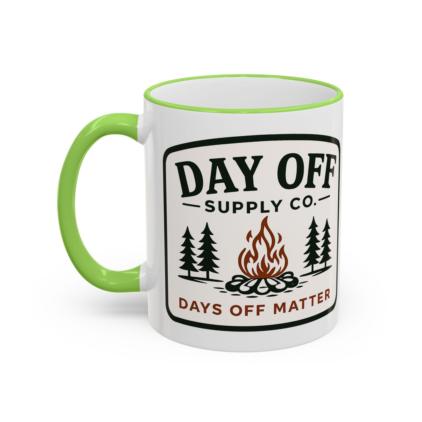 Day Off Supply Co. Accent Coffee Mug | Logo Campfire Mug (11oz & 15oz)