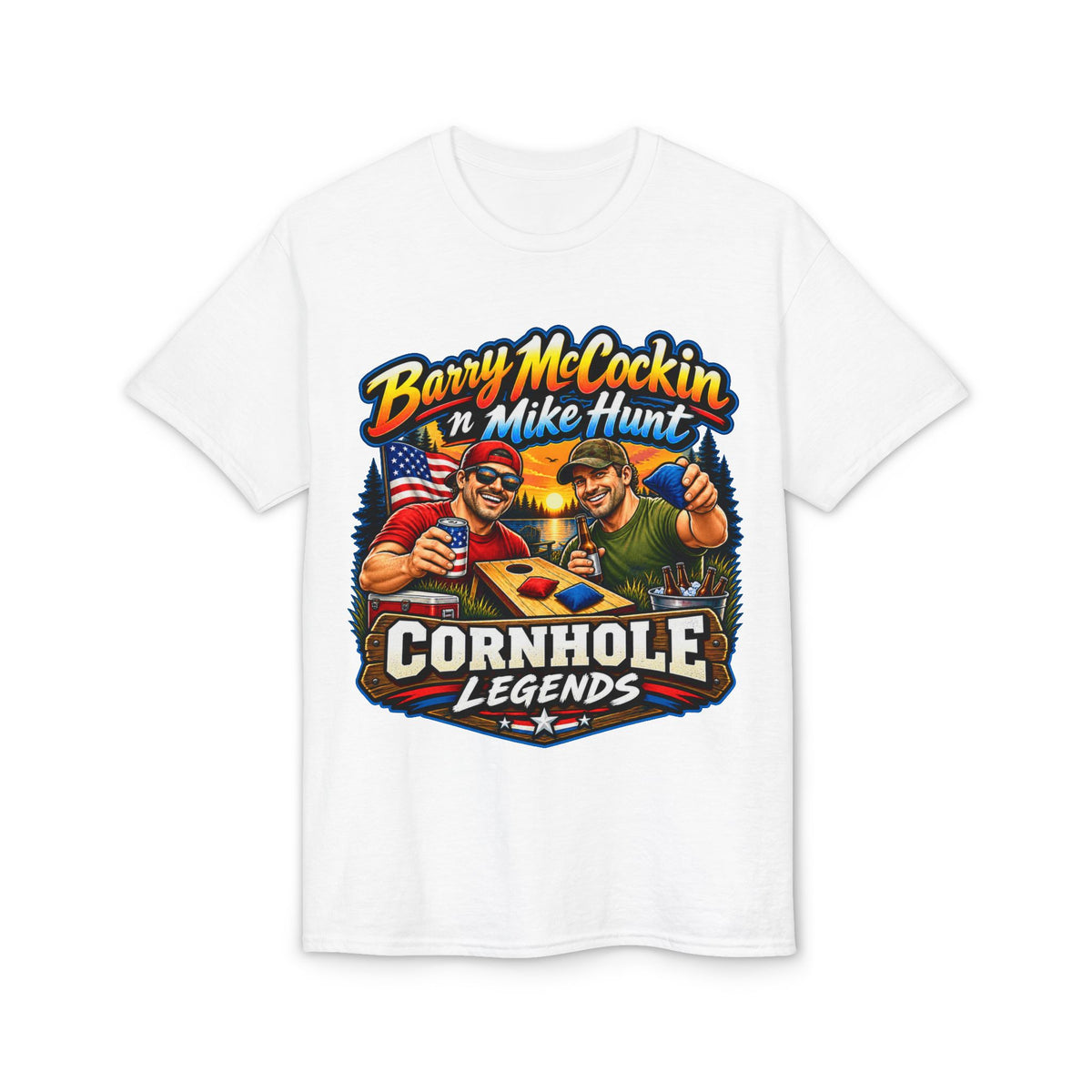 Barry McCockin ’n Mike Hunt | Cornhole Legends T-Shirt