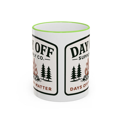 Day Off Supply Co. Accent Coffee Mug | Logo Campfire Mug (11oz & 15oz)